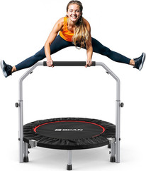SP2 40/48″ Foldable Mini Trampoline Max Load 330Lbs/440Lbs, Fitness Rebounder wi