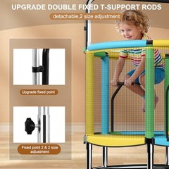 55″ Trampoline for Kids，Indoor&Outdoor Toddler Trampoline | Supports Multicolor