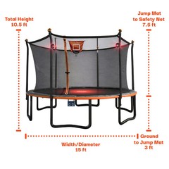 Sportspower BouncePro 15ft Multiplay Trampoline Meets ASTM Safety Standards, Hea