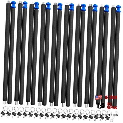 10 Sets Universal Trampoline Replacement Enclosure Poles Fit 8-16 Ft Straight