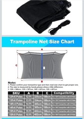 SPORTYOUTH Trampoline Netting Replacement for 6 Straight Poles 12ft 13ft 14ft…