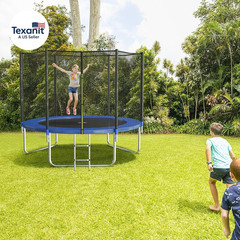 8FT 10FT 12FT 14 FT 15FT Trampoline with Safety Enclosure Net，Outdoor Trampoline