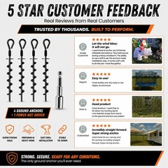 Ground Anchors Screw in Heavy Duty – 4 Pack with Power Nut Driver Drill Bit, …