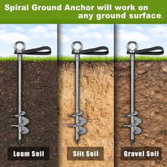 24” Ground Anchors Screw in – Heavy Duty Trampoline Anchors – Shed Anchor Kit –