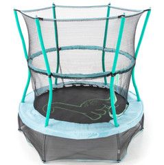 Bounce & Learn Kids Fun Trampoline 55″ Blue Round w/ Safety Enclosure and Sounds