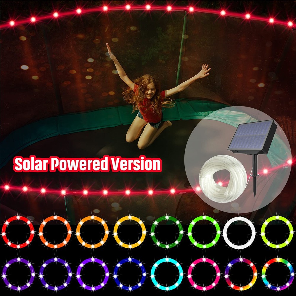 【Upgraded Solar Powered Version】LED Trampoline Lights with Solar Panel, Tramp…