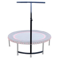 LEAPS & REBOUNDS 48″ Adjustable Stability Bar w/ 48″ Fitness Trampoline, Orange