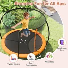 10FT Outdoor Trampoline w/Safety Enclosure Net Anti-Rust Galvanized Steel Frame