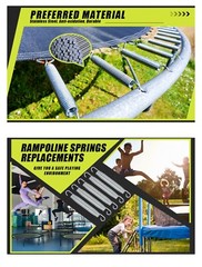 New! Lot Of 2 Stainless Steel Trampoline 7” Springs Heavy Duty Weather Resistant