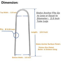 10inch Trampoline Stakes Heavy Duty Trampoline Parts Wind Stakes U Type 8pcs …