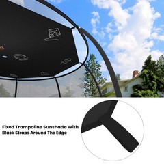 Trampoline Shade Cover 14FT Round 8 Straight Pole Sun Canopy Top Protector