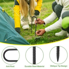 12 Inch 8 Pack Trampoline Stakes Ground Stakes Heavy Duty Ground Anchors Reba…