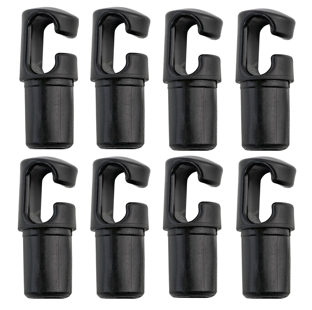 Trampoline Pole Caps Set of 8 for 1 Inch Diameter Black G Shape Hook