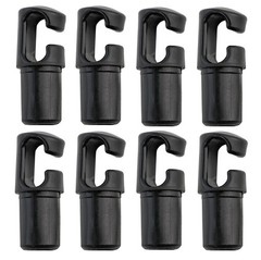 Trampoline Pole Caps Set of 8 for 1 Inch Diameter Black G Shape Hook