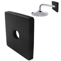 3.5 Inch Square Shower Flange Cover, Universal Replacement Shower Head Black