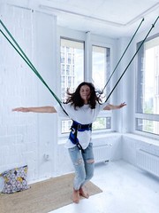 Premium cords-expanders for fitness. Healthy family. Additional expander cords