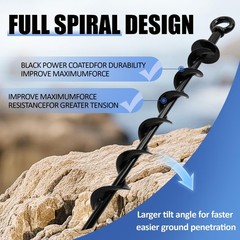 Ground Anchors Heavy Duty, 15in Steel Spiral Ground Stakes Screw in, 4 Pack E…