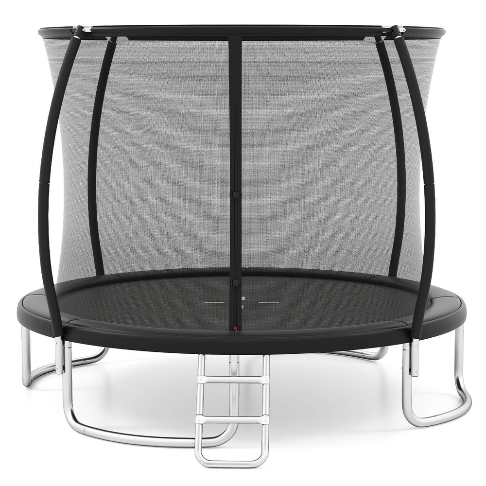 10FT Outdoor Trampoline w/Safety Enclosure Net Anti-Rust Galvanized Steel Frame