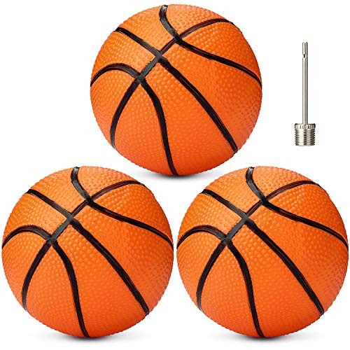 3 Packs 7 Inch Mini Inflatable Basketballs Plastic Replacement Basketballs
