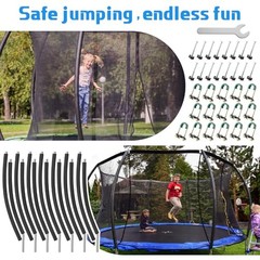 Trampoline Poles Replacement, Fit for 8-ft Frame, Universal Curved Enclosure 16