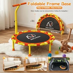 38” Toddler Trampoline,150lbs Capacity Mini Trampoline for Kids Orange Yellow