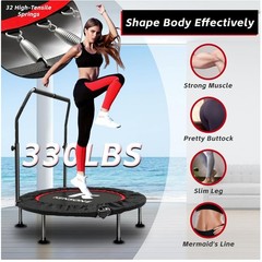Quiet Foldable Rebounder with Adjustable Handle