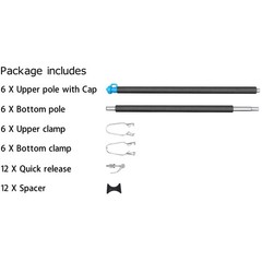 Trampoline Enclosure Poles Set with Foam Protection