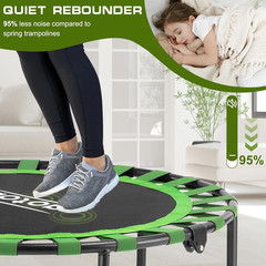 40/48″ Fitness Trampoline for Adult, Max Load 450 LBS, Foldable Mini Trampoline