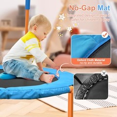 36-Inch Toddler Trampoline with Foam Handle – Foldable – Orange & Blue