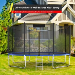 16FT Trampoline Safety Net Replacement Protection Enclosure Net for 12 Poles