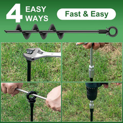 18 Inch Ground Anchors 4 Packs Heavy Duty Fully Welded Trampoline Stakes Screw i