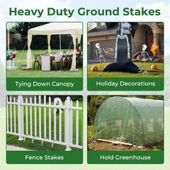 12 Inches U Stakes 8-Pack Heavy Duty Tramopline Wind Stakes for Inflatables, …