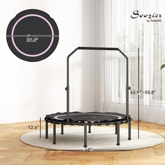 48″ Rebounder Trampoline for Adults, Foldable Trampoline, Pink