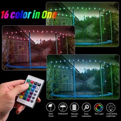 【Upgraded Solar Powered Version】LED Trampoline Lights with Solar Panel, Tramp…