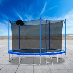 12FT Trampoline for Adults & Kids with Basketball Hoop, Outdoor Trampolines