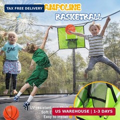 Trampoline Accessories Kit Kids,Basketball Hoop with 3 Mini Basketballs,50FT Sol