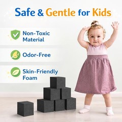 100 Pieces Foam Pit Blocks, Foam Gym Cubes, 4 x 4 x 4 in Protective Trampolin…