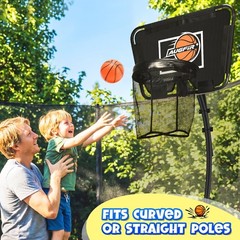 Adjustable Metal Trampoline Basketball Hoop with Mini Ball & Pump – Fits All Pol