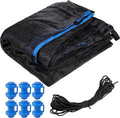 Trampoline Net Replacement with 6 Polecaps, 12Ft 14Ft 15 Ft round Frame, Durable