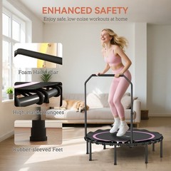 48″ Rebounder Trampoline for Adults, Foldable Trampoline, Pink