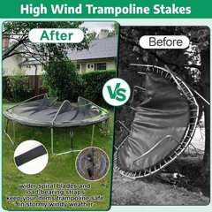 Heavy Duty Trampoline Anchors 6 Pack – 18″ Tie Down Kit with Ratchet Straps & St