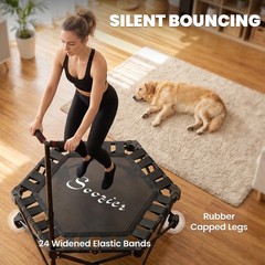 Soozier 40″ Foldable Mini Trampoline with Adjustable Foam Handle