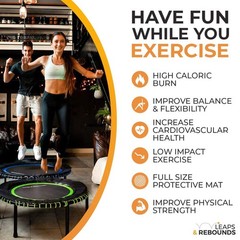 LEAPS & REBOUNDS 40″ Mini Fitness Trampoline & Rebounder, Pink (For Parts)