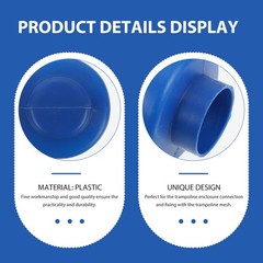 10Pcs Practical Blue Plastic Pole Caps for Trampoline Enclosure Protector