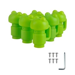 Trampoline Enclosure Pole Caps – 6 Pack, 1.26″ Diameter, Green, Fits 32mm Poles