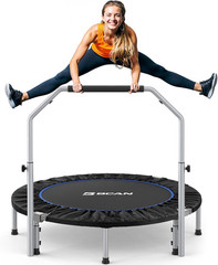 SP2 40/48″ Foldable Mini Trampoline Max Load 330Lbs/440Lbs, Fitness Rebounder wi