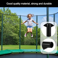 6pcs Trampoline Pole Covers & T-Tube Connectors, Black Plastic End Caps for Net