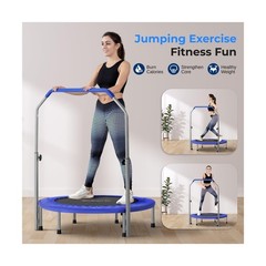 SereneLife 36/40″ Foldable Mini Trampoline – Compact Fitness Trampoline for K…