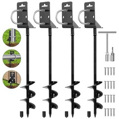 4 Pack 28″ Ground Anchors Screw in Mobile Home Anchors Kits 3″ Wide Tapered