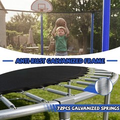 12ft Trampoline with Basketball Hoop, Safety Enclosure Net & Ladder